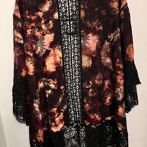 Democracy Embroidered Crochet-Trim Topper